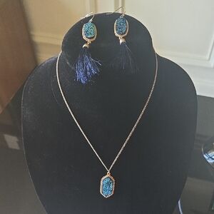 Blue and Gold Jewelry Set